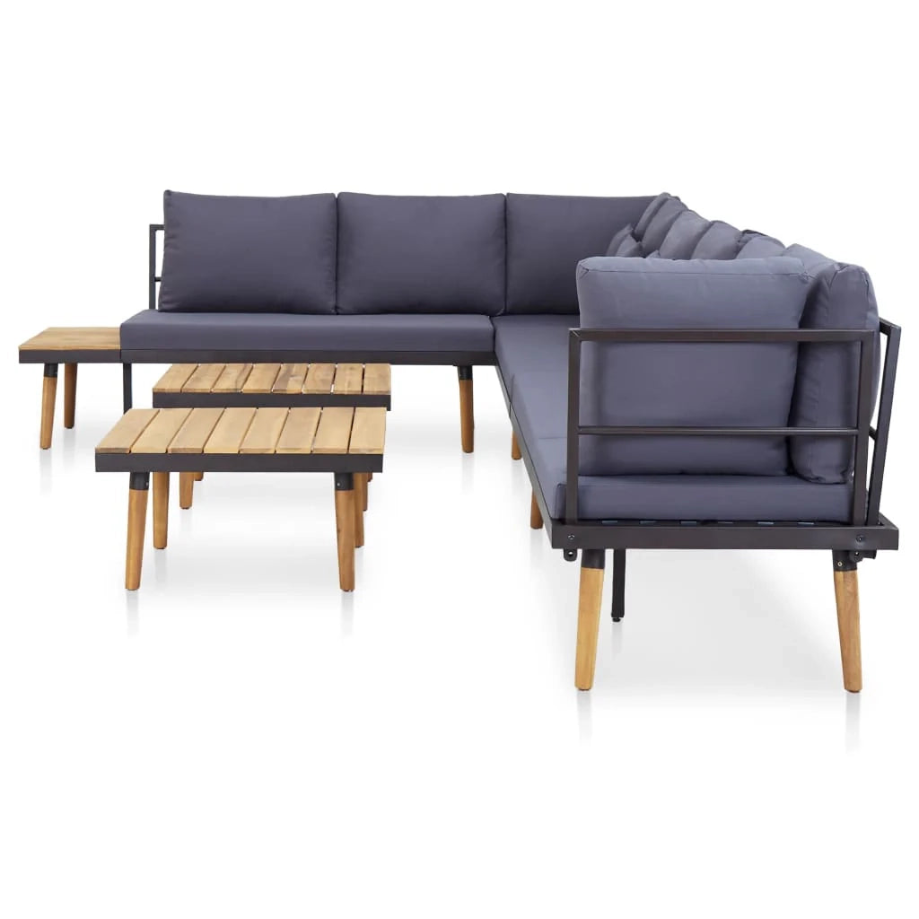 Set di mobili da giardino mobili da esterno set da 8 posti con cuscini legno massello di acacia 02_0017886