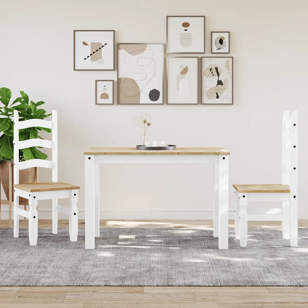 Tavolo da Pranzo PANAMA Bianco 112x60x75 cm Legno Massello Pino 4005704