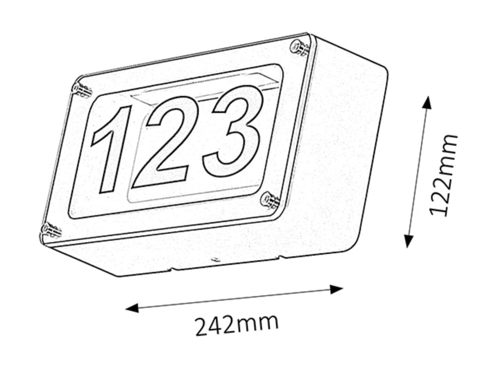 Lampada numero civico LED 6W 4500K IP54 antracite Hannover