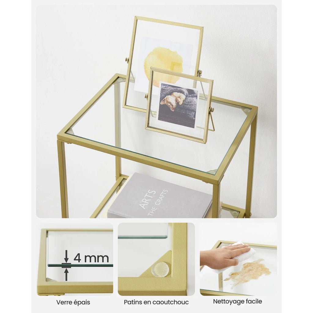 Scaffale portaoggetti per bagno 30 x 40 x 1773 cm mobiletto portaoggetti in vetro temperato a 4 ripiani robusto facile da montare per soggiorno camera da letto ufficio oro 12_0005727