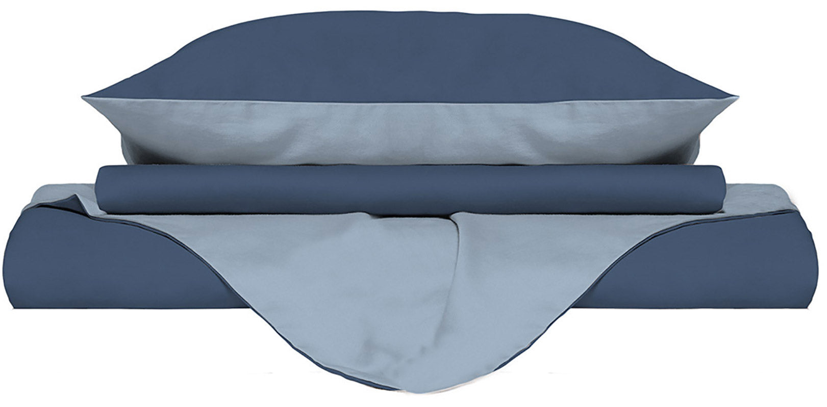 Copripiumino Singolo con Sacco e Federe Doubleface Avio/Azzurro