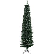 EasyComfort Albero di Natale Slim con 570 Rami, Albero di Natale Innevato Artificiale Alto e Stretto con Base Rimovibile e Pieghevole, Φ53x190cm, Verde