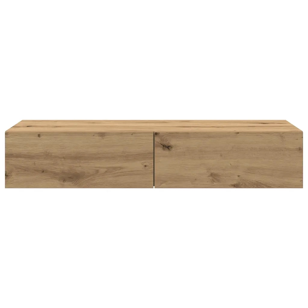 Scaffale a Parete con Cassetti Rovere 100x36x19cm in Truciolato