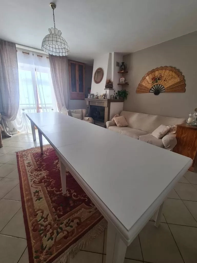 Tavolo classico rettangolare allungabile in legno bianco 160x85 (742) - Mobili 2G