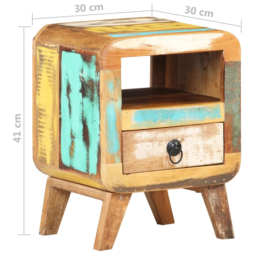 Comodino 30x30x41 cm in Legno Massello di Recupero 321615