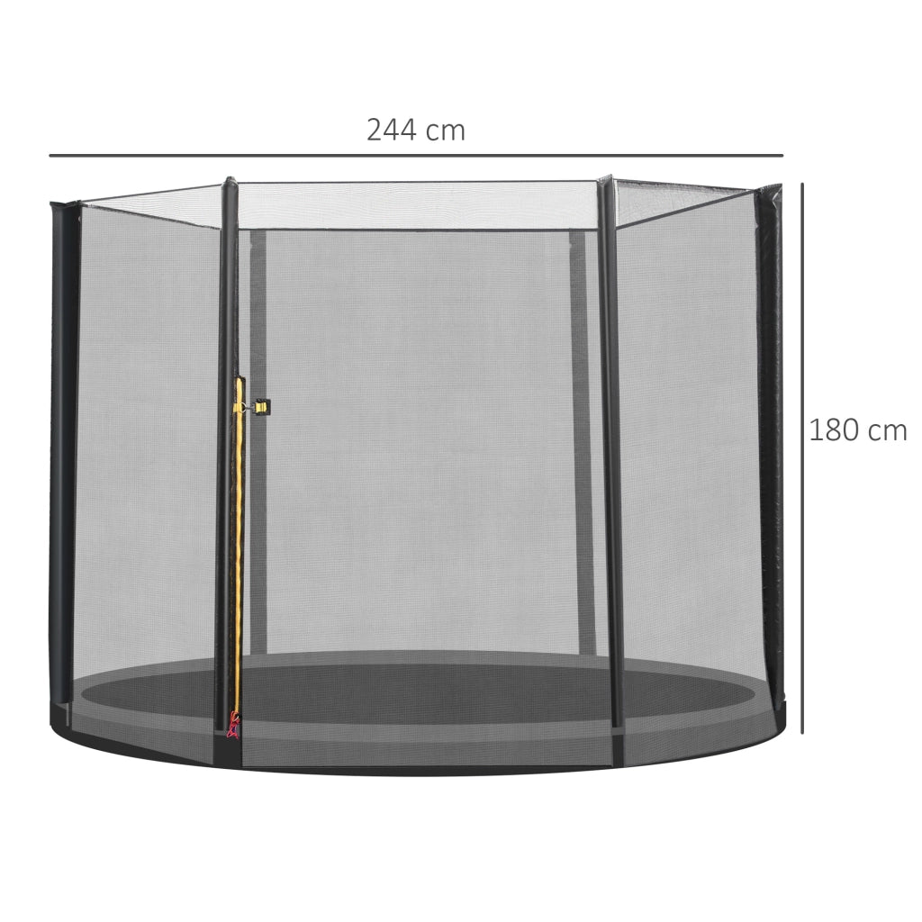 Trampolino da Giardino con Rete di Sicurezza ¨C zephmum ¨C Nero 244x180 cm