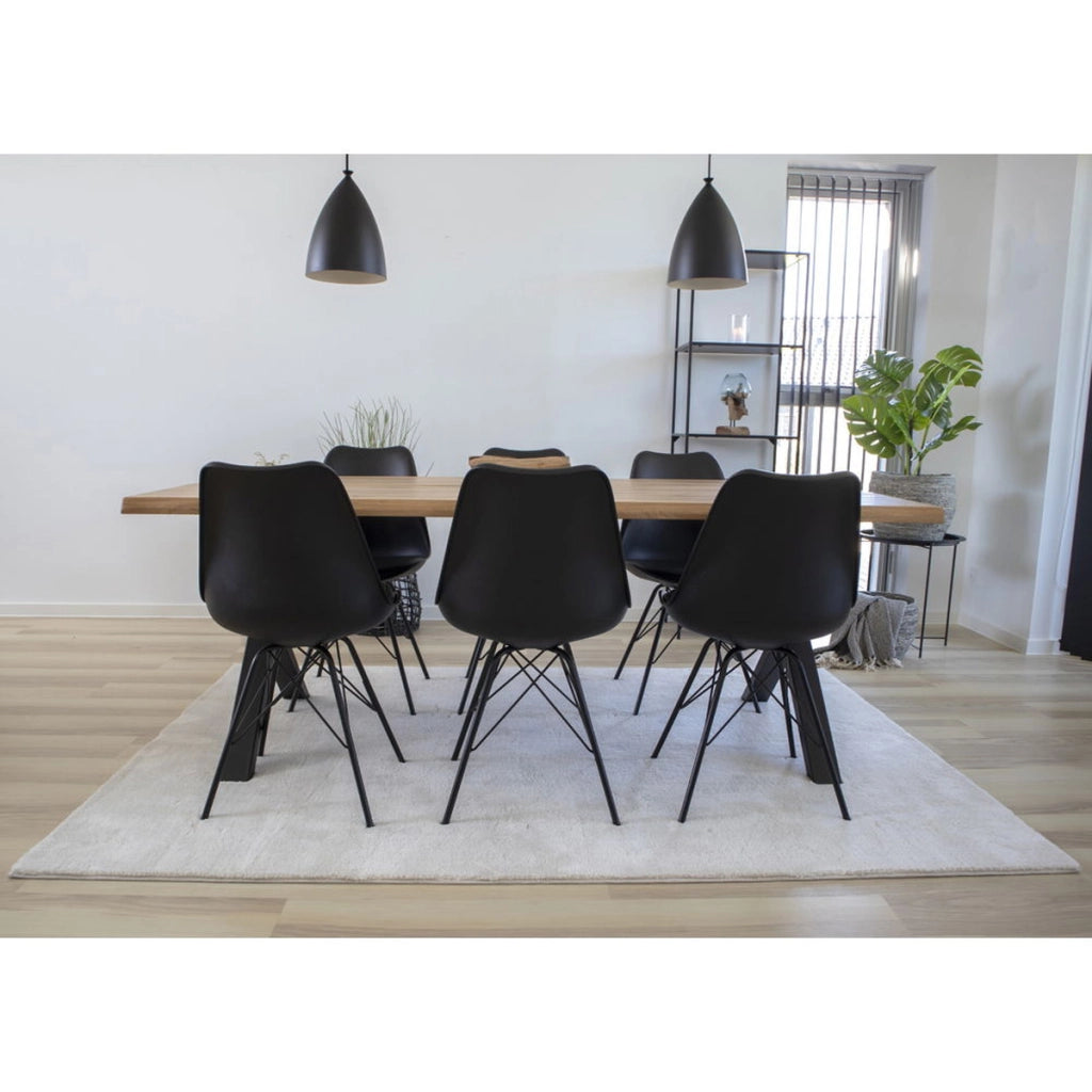 Set di 2 Sedie Oslo, Nero, Similpelle, 55x48x84 cm