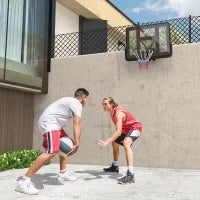 Canestro da Basket da Parete con Pannello Indistruttibile per Interni ed Esterni, 110x23x75 cm, Nero
