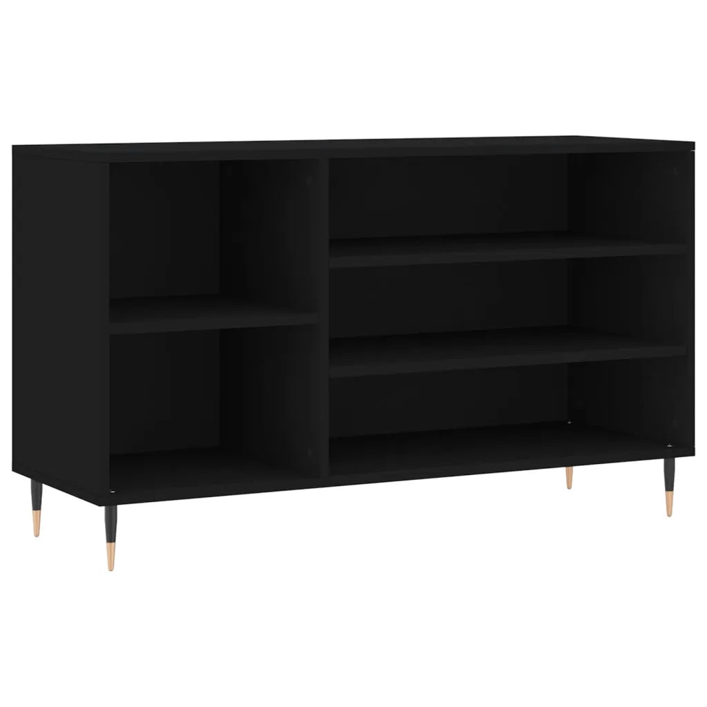 Scarpiera-Scaffale per scarpe Nera 102x36x60 cm in Legno Multistrato 418899