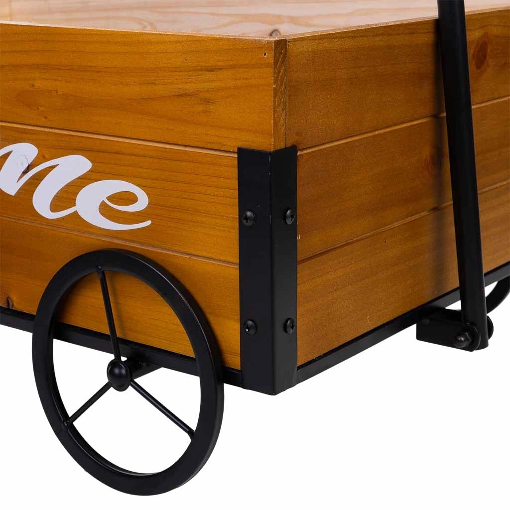 Carriola in legno e metallo con maniglia di traino 63x39,5x72h cm