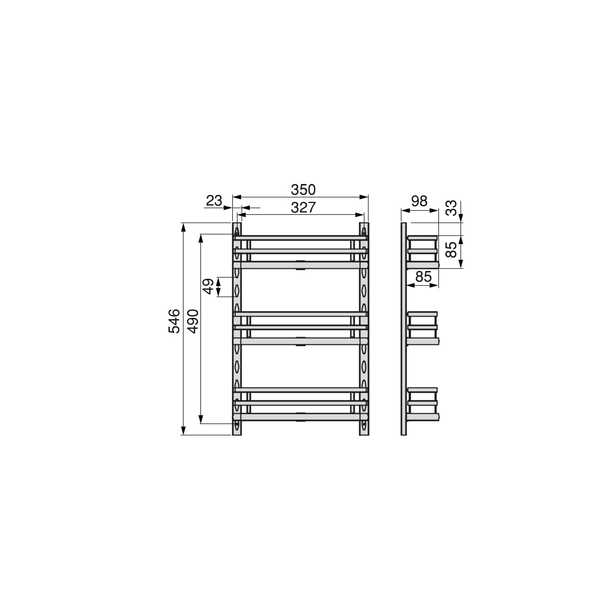 Emuca Portaspezie con 3 ripiani Titane per mobili da cucina o muro., Grigio antracite, Acciaio, 1 u.