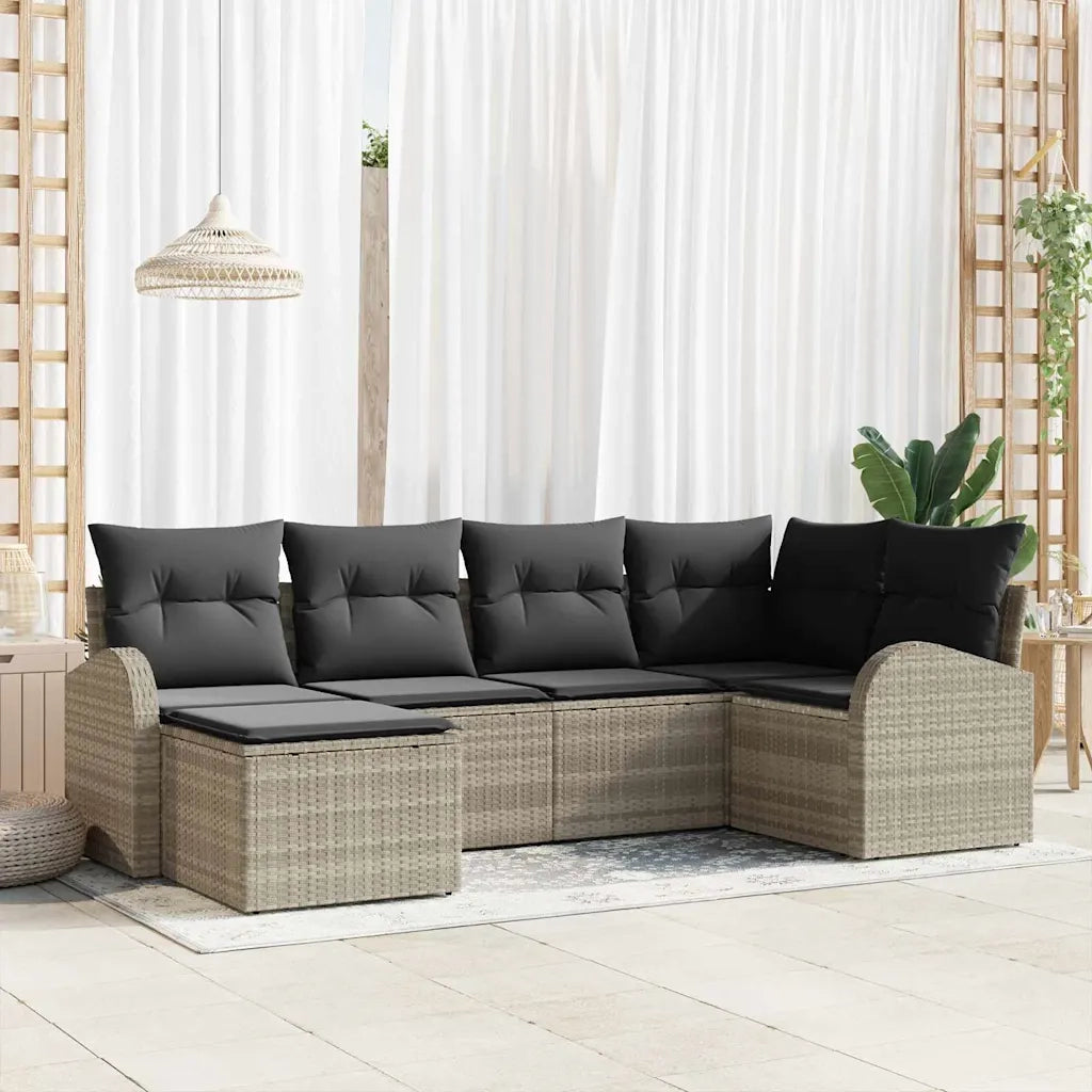Set Divano da Giardino Grigio chiaro polyrattan 3346112