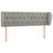 Testiera | Testata ad Orecchio Grigio Chiaro 147x23x78/88 cm in Velluto