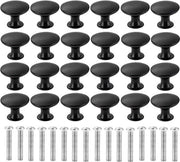 Set di maniglie per cassetti, 24 pezzi, maniglie per mobili, maniglie per cassetti, maniglie per cassetti con 24 viti, set di maniglie per cassetti per cassetti della cucina, 30 mm, maniglie per cassetti in materiale opaco, nero