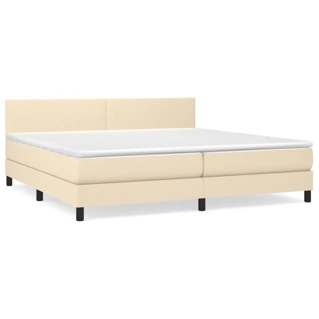 Giroletto a Molle con Materasso Crema 200x200 cm in Tessuto