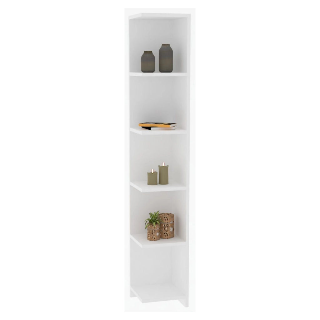 Biblioteca Tufillo, Libreria 5 Ripiani, 25x25x160h cm Bianco