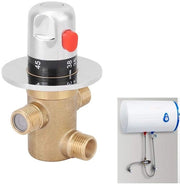Termostato a tre vie per doccia - Sicuro da utilizzare - In rame - Con regolazione della temperatura - Per la stanza da bagno - Con connessione G1/2 - Modello 3 vie - Con messina di termostato