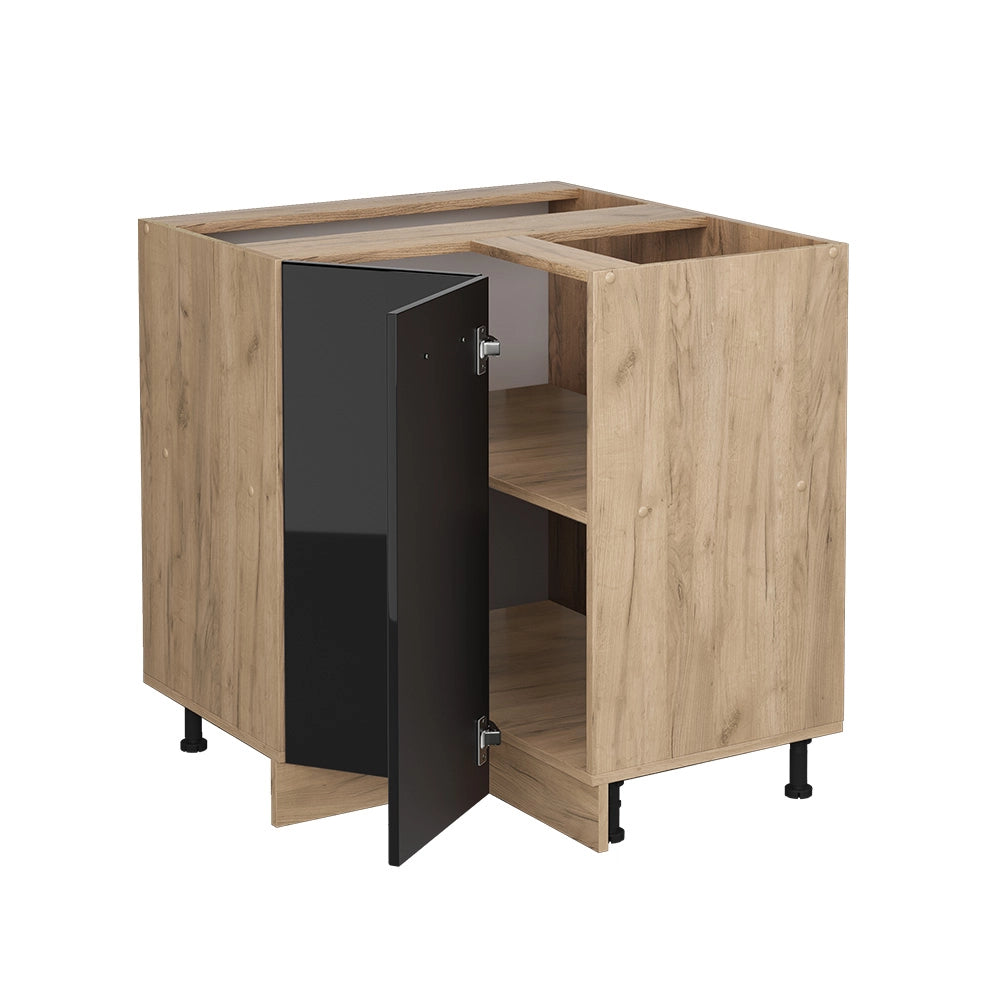Vicco Mobile ad angolo cucina Nero lucido 75.6 cm , PL Rovere