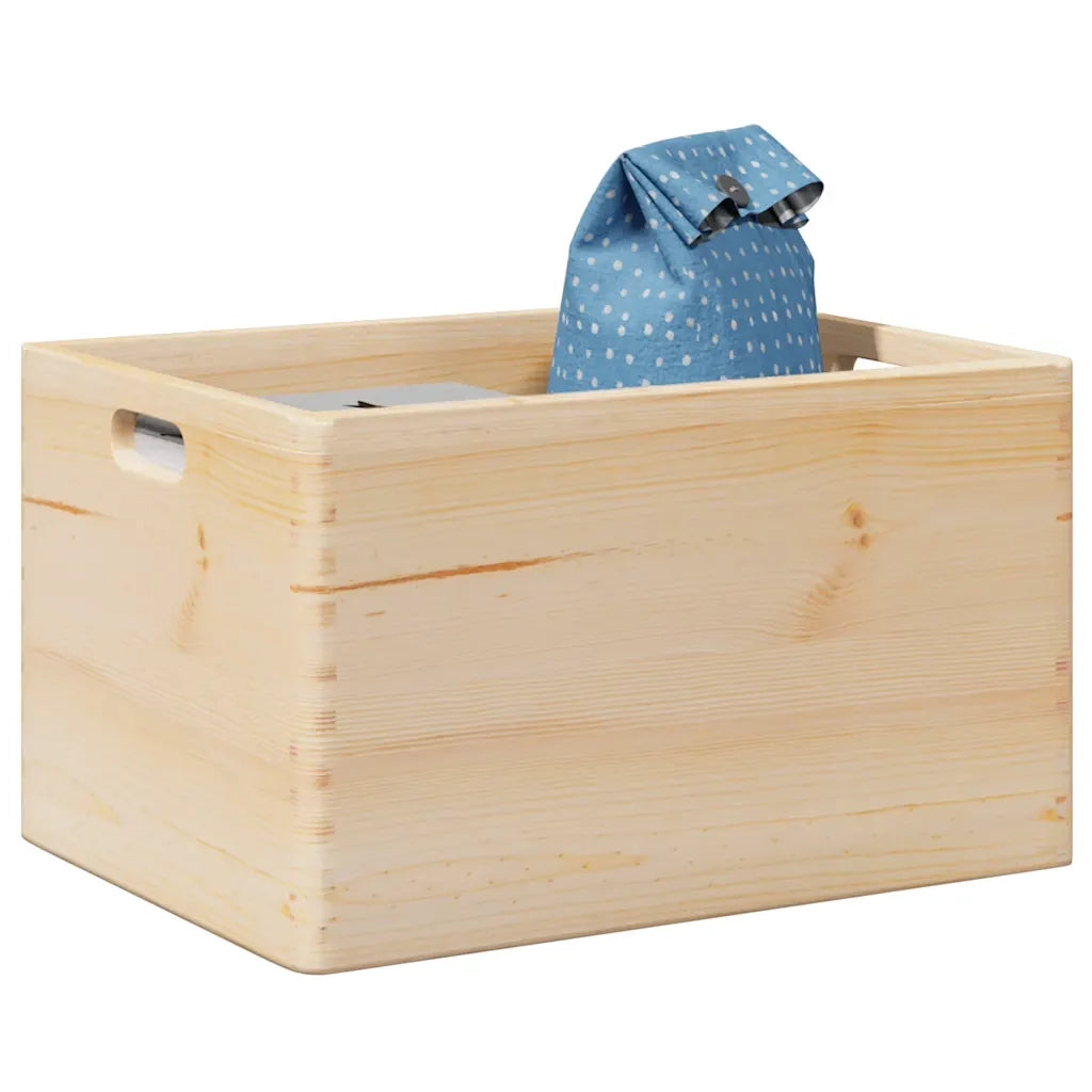 Scatola in Legno con Manici 40x30x23 cm Legno Massello di Pino 4017394