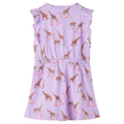 Abito da Bambina Maniche Volant e Coulisse Lilla 116 CFW3203736