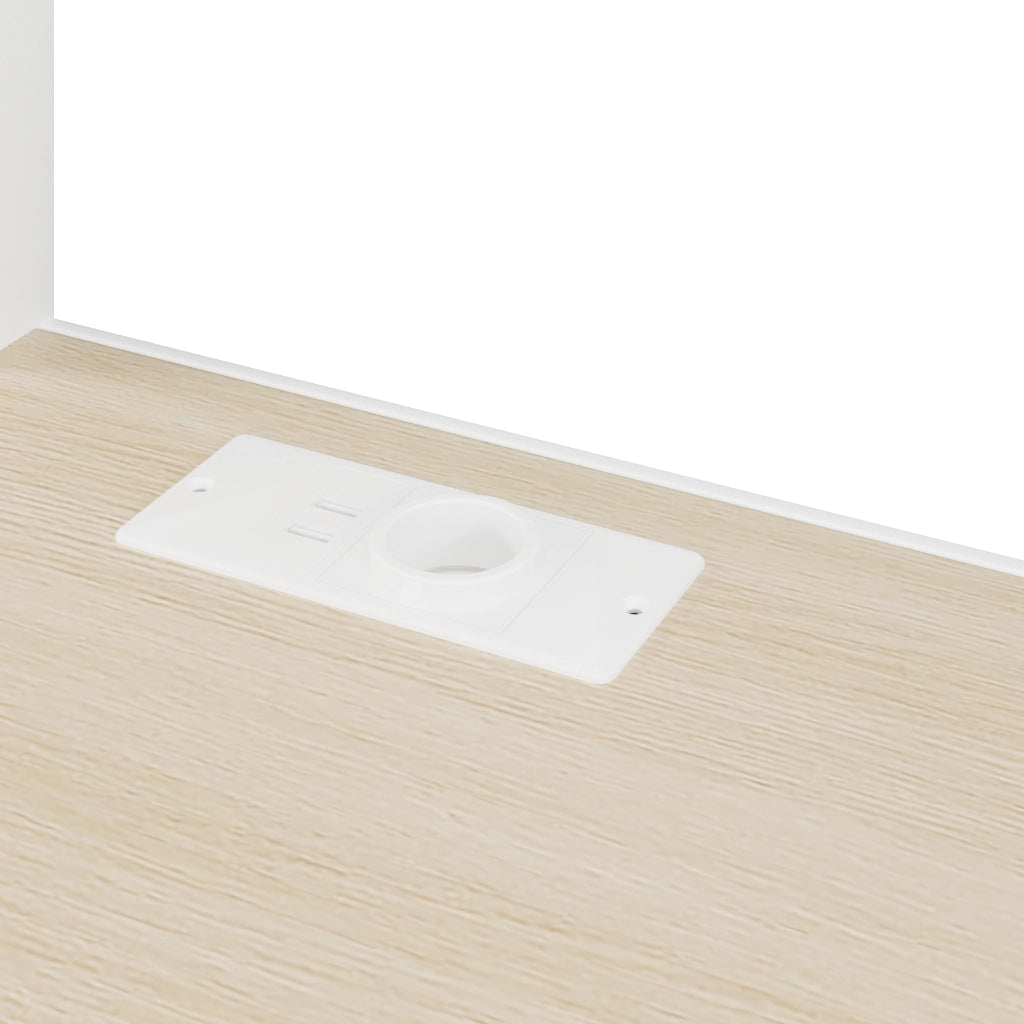 OKWISH Letto a soppalco 90×200 cm, Letto Singolo con Scrivania, LED Regolabile, USB, Mensole e Scala Contenitore, senza Materasso, Bianco