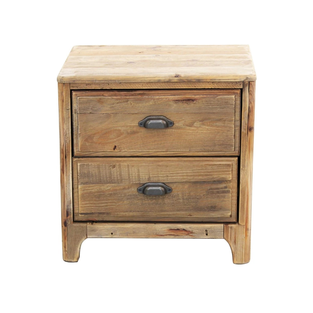 Comodino con 2 cassetti in Pino riciclato cm 55x45x55 - PINE