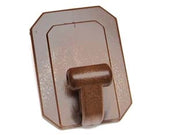 GANCI GIGANTI ADESIVI IN PLASTICA MARRONI- - mm.58x78h. - 25 pezzi