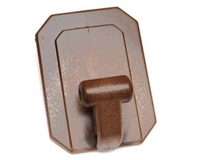 GANCI GIGANTI ADESIVI IN PLASTICA MARRONI- - mm.58x78h. - 25 pezzi
