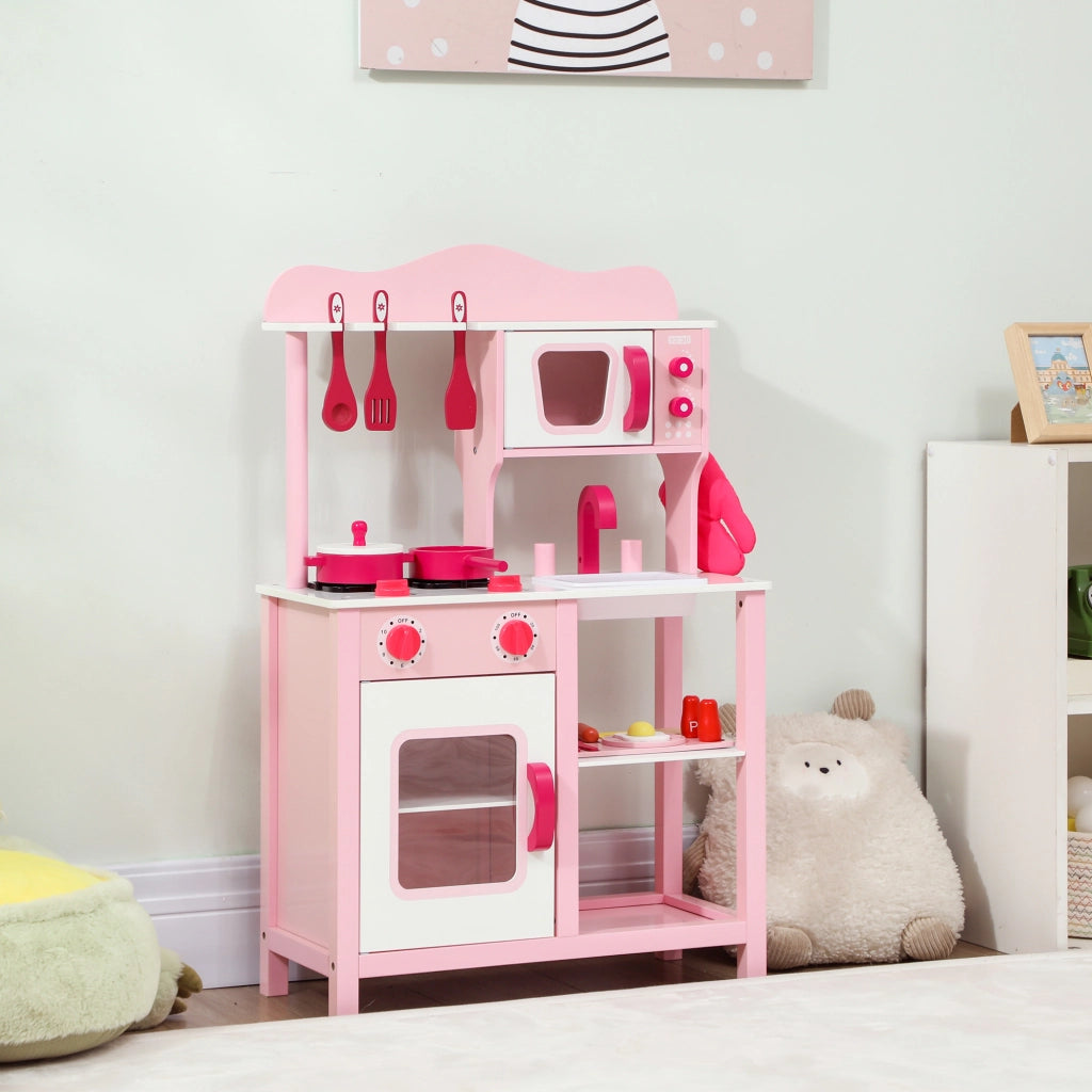 Cucinetta Giocattolo in Legno con Accessori ¨C zephmum ¨C Rosa