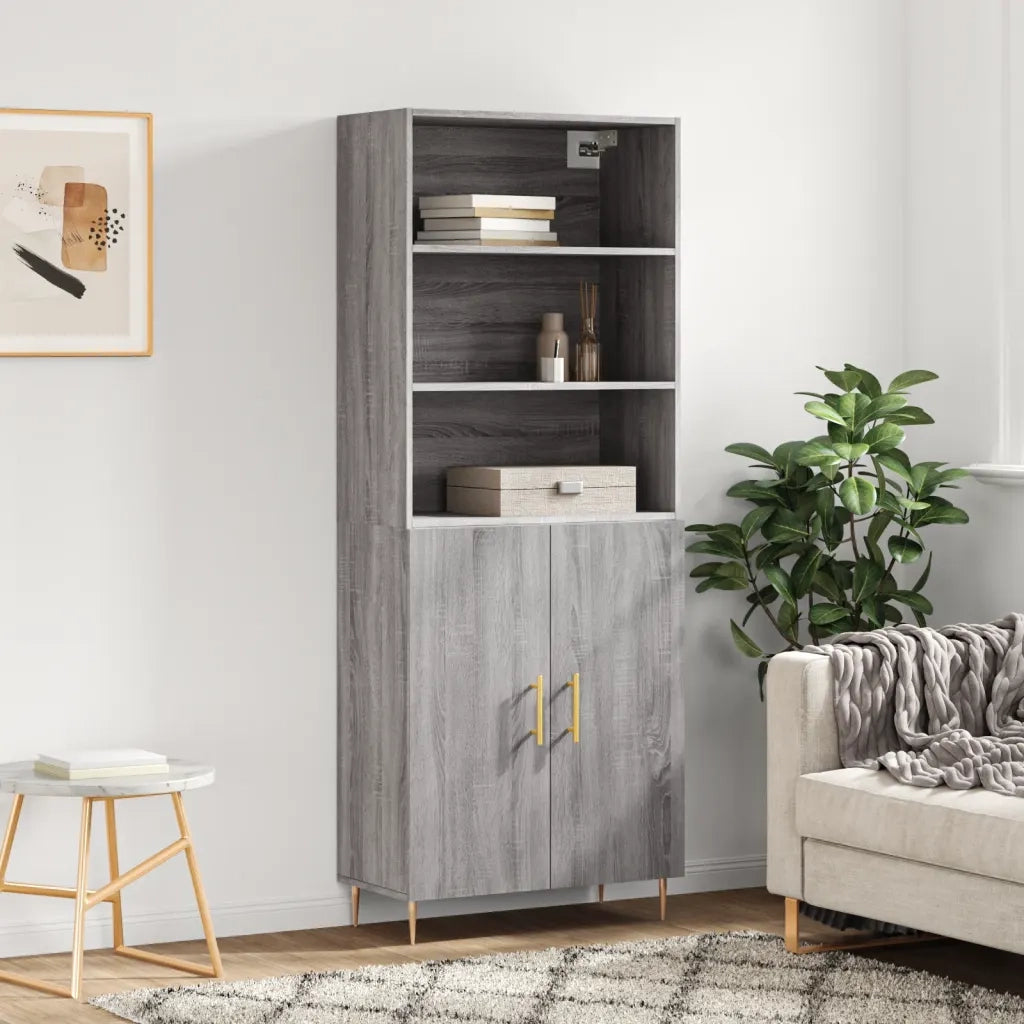 Credenza Grigio Sonoma 69,5x34x180 cm in Legno Multistrato 3189243