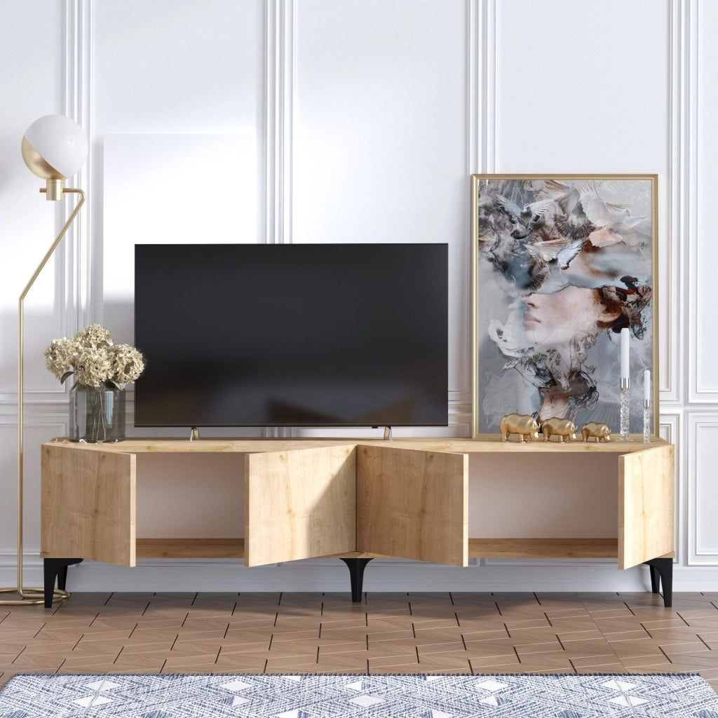 Porta TV in legno "Nora" - 180 x 35 x 50 cm - Rovere Zaffiro