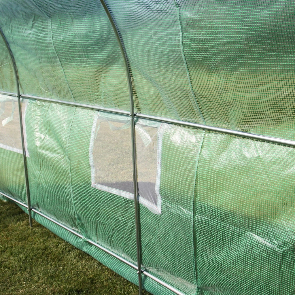 Serra da Giardino a Tunnel da Esterno in Polietilene Resistente alla Corrosione e Raggi UV Telaio in Ferro Galvanizzato per Piante Giardinaggio - 25mm - 4m x 2m