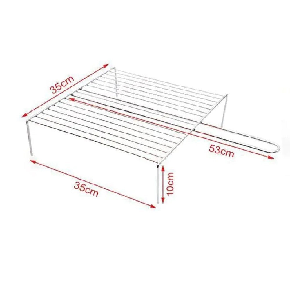 Trade Shop - Graticola A Rete Per Grigliate Barbecue 53x35x35x10cm Griglia Con Piedini 2406343 -