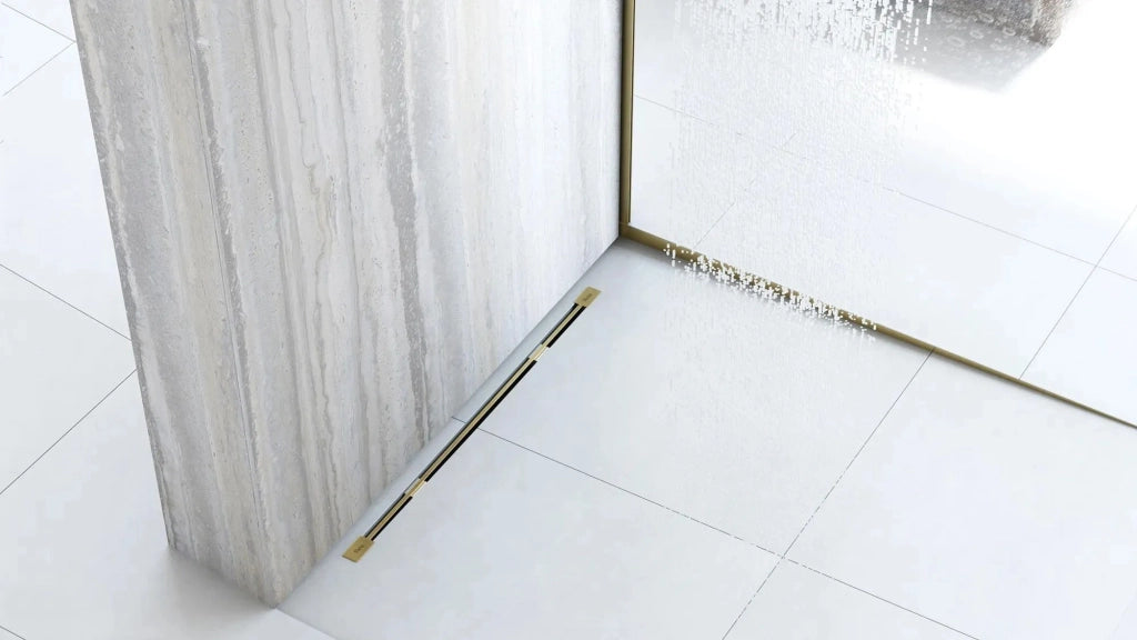 Profilo Doccia Pendenzato 140cm Brush Gold sinistra