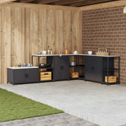 Stoccaggio in cucina con porta Nero 60 x 50 x 92 cm Acciaio 874989