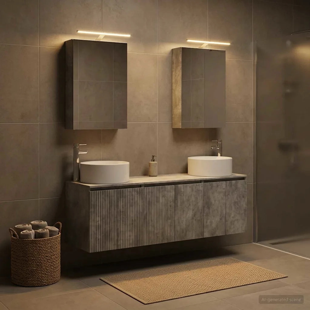 Set di Armadi da Bagno 5 pcs Grigio Cemento 3406554