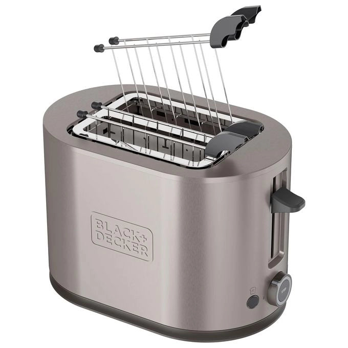 Black and Decker BXTOA901E Tostapane 2 Fette 900 W 7 Livelli Doratura Funzione Scongelamento colore Acciaio Inox