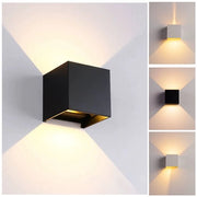 Lampada da Parete Nero - idonea per interni ed esterni - NON RICARICABILE - 3000k - lampada Esterna - 12w-IP65-10x10x10cm