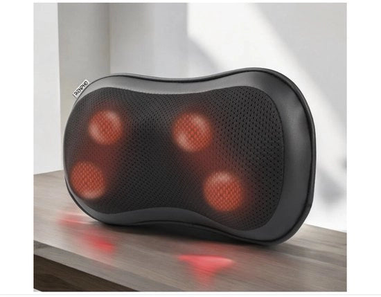 Cuscino di Massaggio Shiatsu, Massaggiatore del Collo e della Schiena con Calore, Massaggiatore Profondo a 3 Velocità per Alleviare il Dolore Muscolare Schiena, Collo, Spalle, per Uso in Casa o in Auto