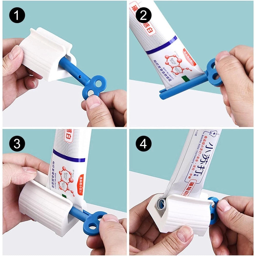 Trade Shop - 3pz Spremi Tubetto Dentifricio Manuale Dispenser Rotolamento Dentifricio Maionese Ketchup -
