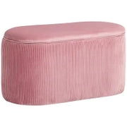 Pouf Panca Contenitore Moderna in Velluto Rosa per Camera da Letto, Soggiorno e Ingresso, 81x40x41cm