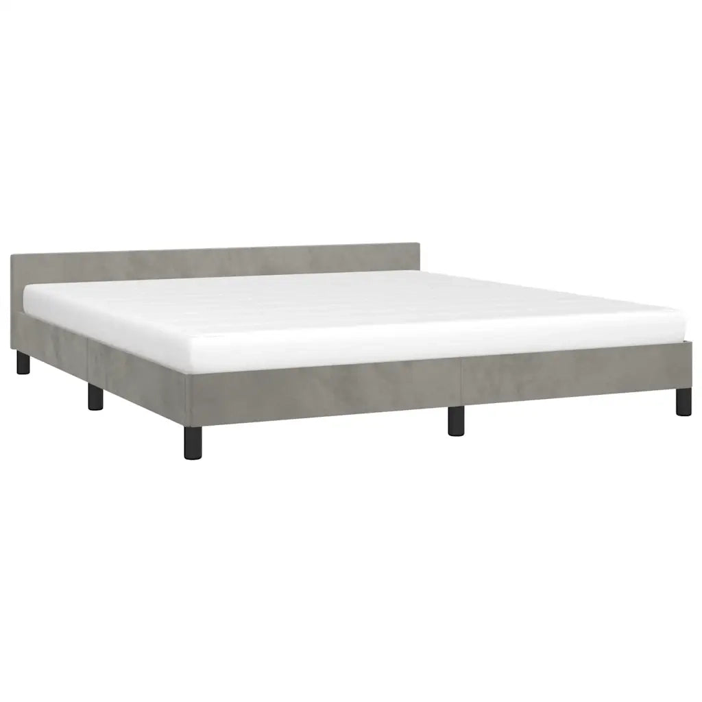Giroletto senza Materasso-Struttura Letto Grigio Chiaro 180x200 cm Velluto 423709