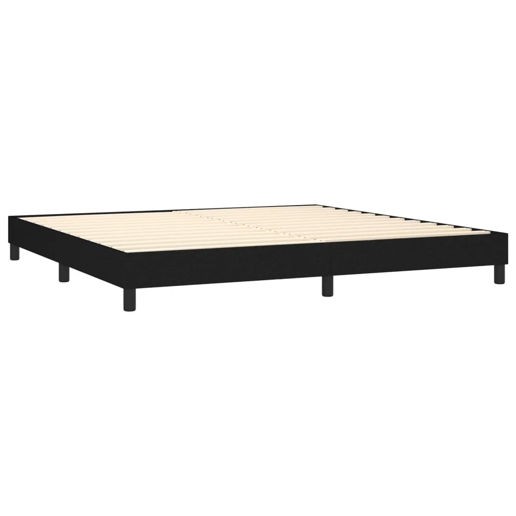 Letto a Molle Materasso e LED Nero 200x200cm in Tessuto cod mxl 46333