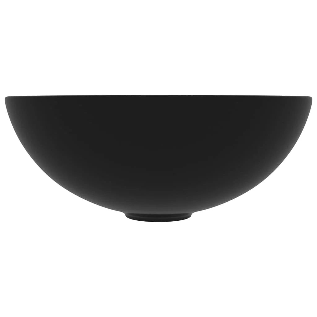 Lavandino da bagno rotondo diametro 28 cm ceramica nera opaca 02_0002728