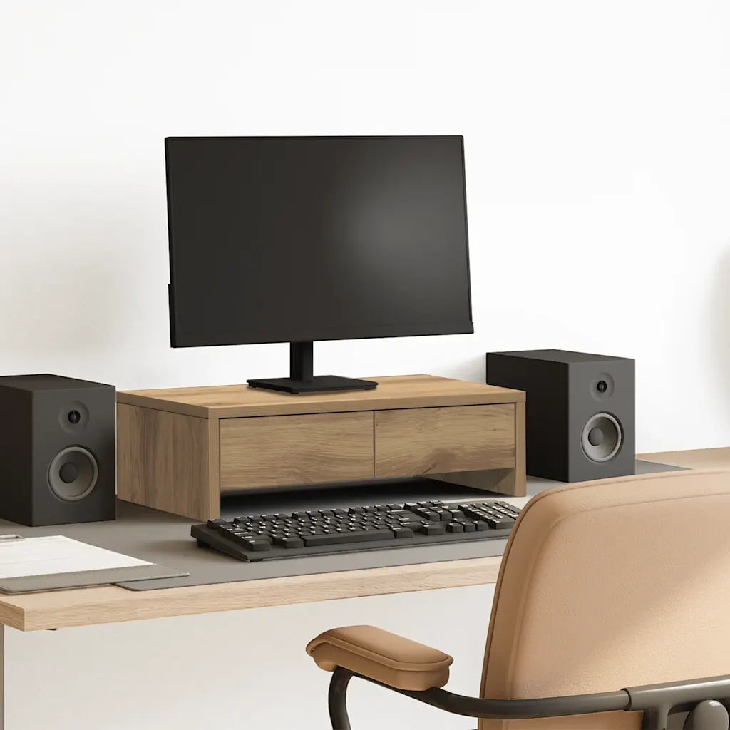 Supporto Monitor con Cassetti Rovere 50x27x15 cm in Truciolato 854669