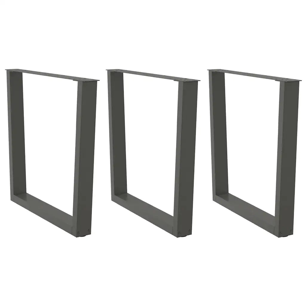 Gambe per tavolo da pranzo a forma di V 3 pz Antracite 90x(72-73,3) cm Acciaio