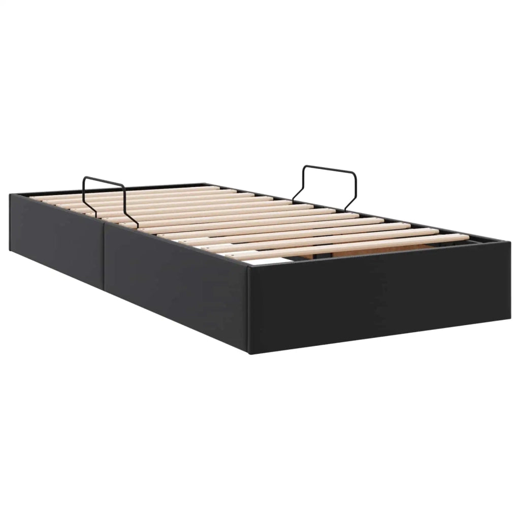 Letto ottomano Nero 90 x 190 cm Pelle Sintetica 3442750