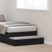 Cassetti per Letto Nero 80x36,5x16,5 cm in Legno Ingegnerizzato