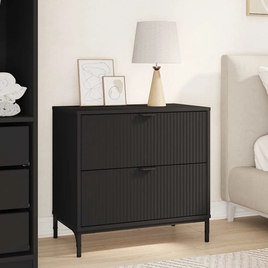 Comodino con cassetto Nero 63.5 x 36 x 61 cm Legno multistrato 883465