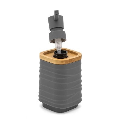 Dispenser sapone da appoggio grigio in abs e bambù Wave
